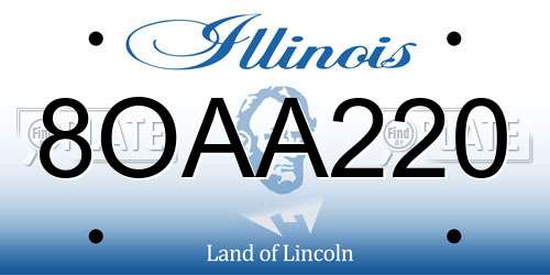 8OAA220 Illinois License Plate