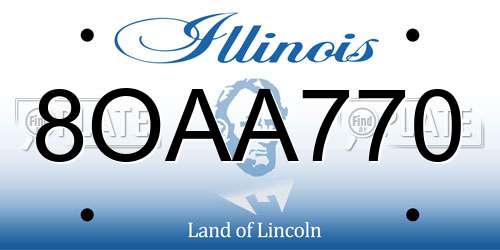 8OAA770 Illinois License Plate