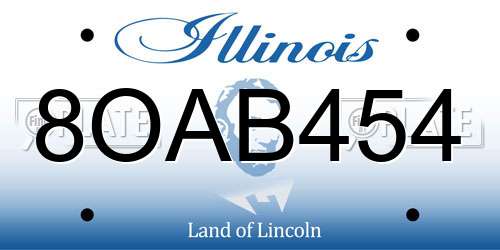 8OAB454 Illinois License Plate