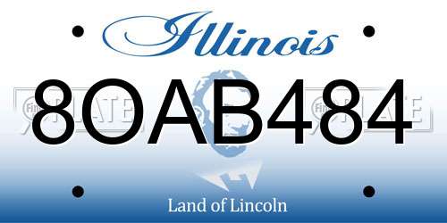 8OAB484 Illinois License Plate