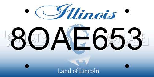 8OAE653 Illinois License Plate