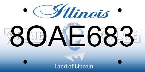 8OAE683 Illinois License Plate
