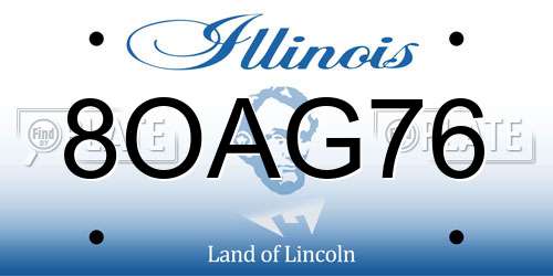 8OAG76 Illinois License Plate