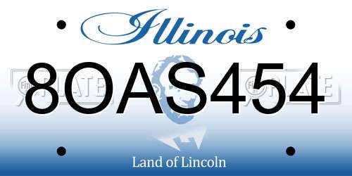 8OAS454 Illinois License Plate