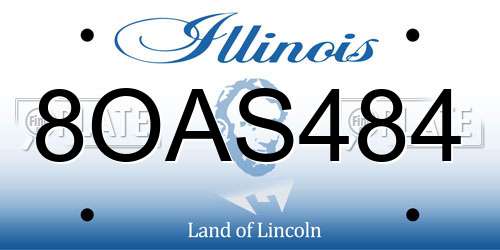 8OAS484 Illinois License Plate