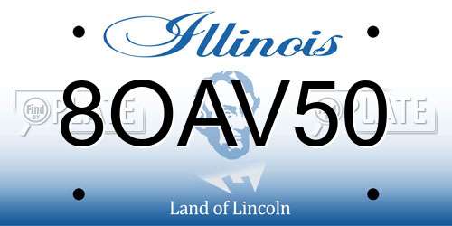 8OAV50 Illinois License Plate