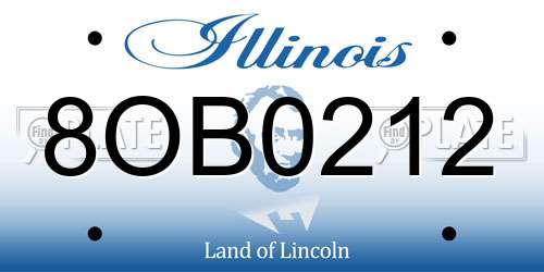 8OB0212 Illinois License Plate