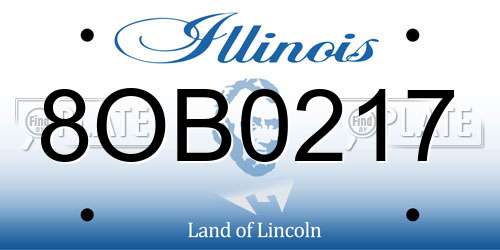 8OB0217 Illinois License Plate