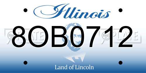 8OB0712 Illinois License Plate