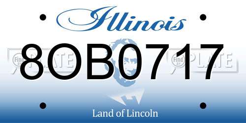 8OB0717 Illinois License Plate