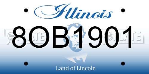 8OB1901 Illinois License Plate