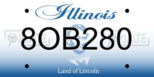 8OB280 Illinois License Plate
