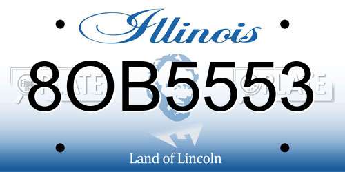8OB5553 Illinois License Plate