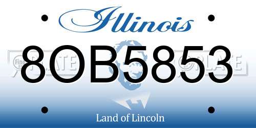 8OB5853 Illinois License Plate