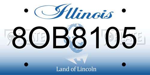 8OB8105 Illinois License Plate