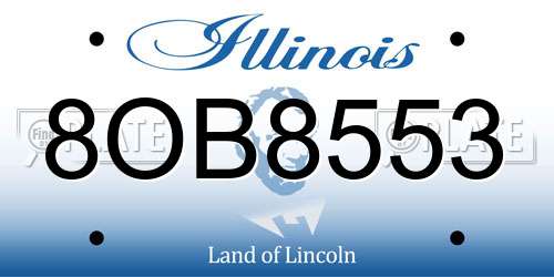 8OB8553 Illinois License Plate