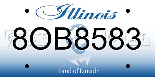 8OB8583 Illinois License Plate