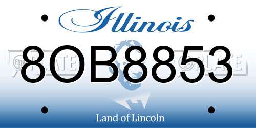 8OB8853 Illinois License Plate