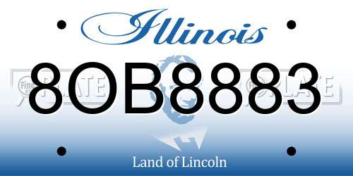 8OB8883 Illinois License Plate