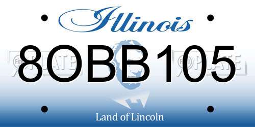 8OBB105 Illinois License Plate