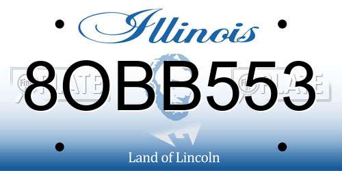 8OBB553 Illinois License Plate