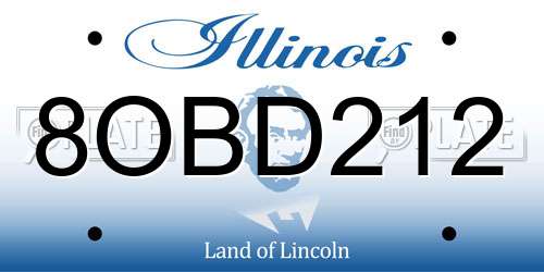 8OBD212 Illinois License Plate