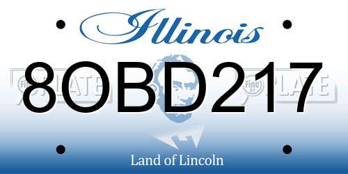 8OBD217 Illinois License Plate