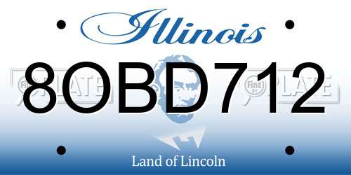 8OBD712 Illinois License Plate