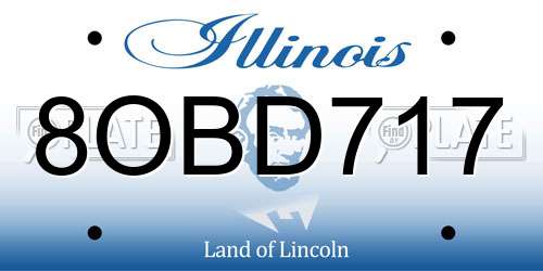 8OBD717 Illinois License Plate