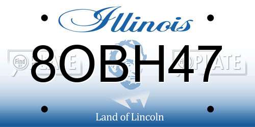 8OBH47 Illinois License Plate