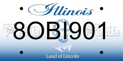 8OBI901 Illinois License Plate