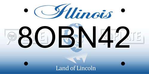 8OBN42 Illinois License Plate