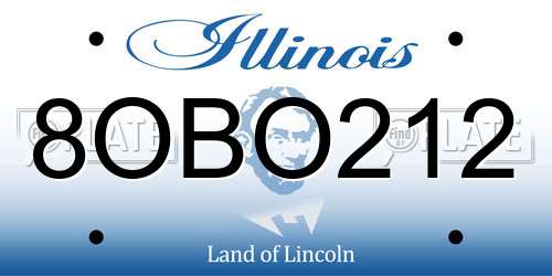 8OBO212 Illinois License Plate
