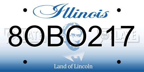 8OBO217 Illinois License Plate