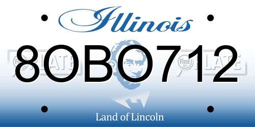 8OBO712 Illinois License Plate