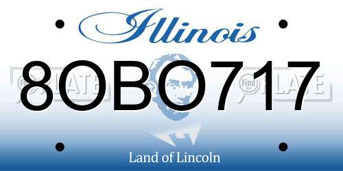 8OBO717 Illinois License Plate