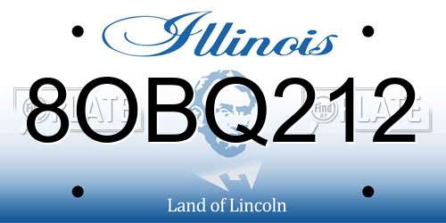 8OBQ212 Illinois License Plate
