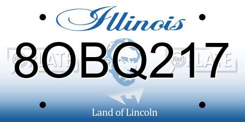 8OBQ217 Illinois License Plate
