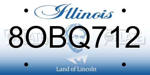 8OBQ712 Illinois License Plate