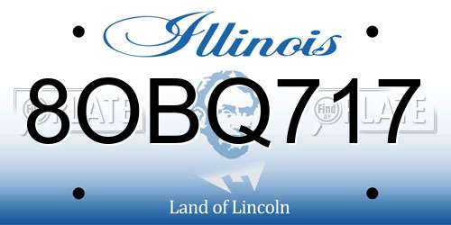 8OBQ717 Illinois License Plate