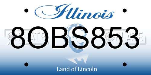 8OBS853 Illinois License Plate