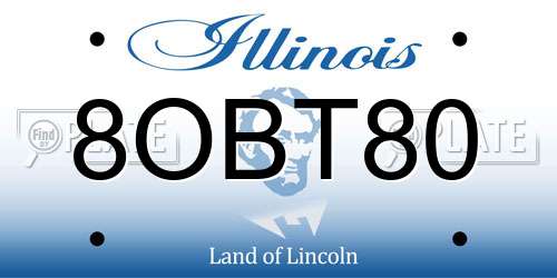 8OBT80 Illinois License Plate
