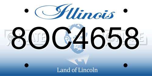 8OC4658 Illinois License Plate