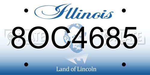 8OC4685 Illinois License Plate
