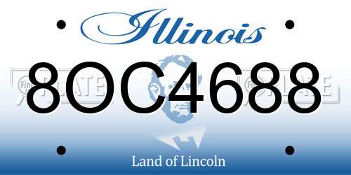 8OC4688 Illinois License Plate