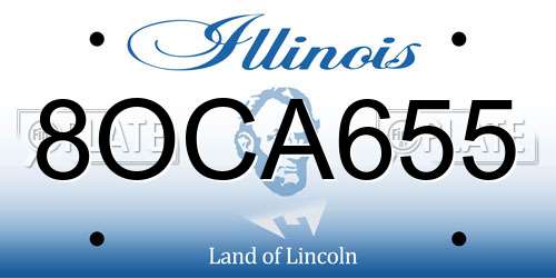 8OCA655 Illinois License Plate
