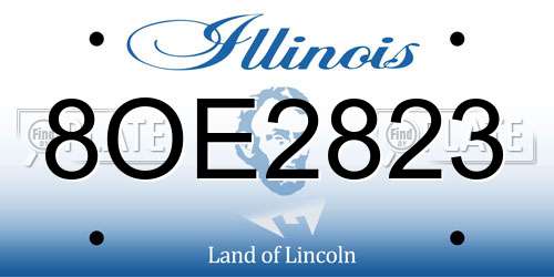 8OE2823 Illinois License Plate