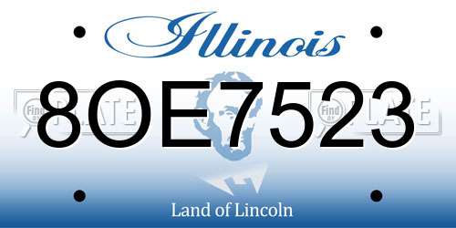 8OE7523 Illinois License Plate