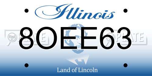8OEE63 Illinois License Plate