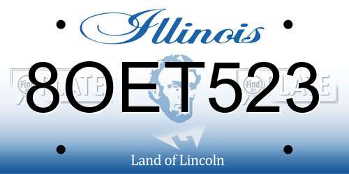 8OET523 Illinois License Plate